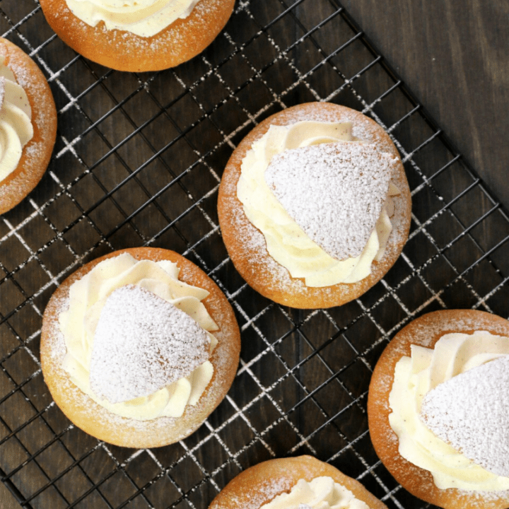 Freshly baked Semlor