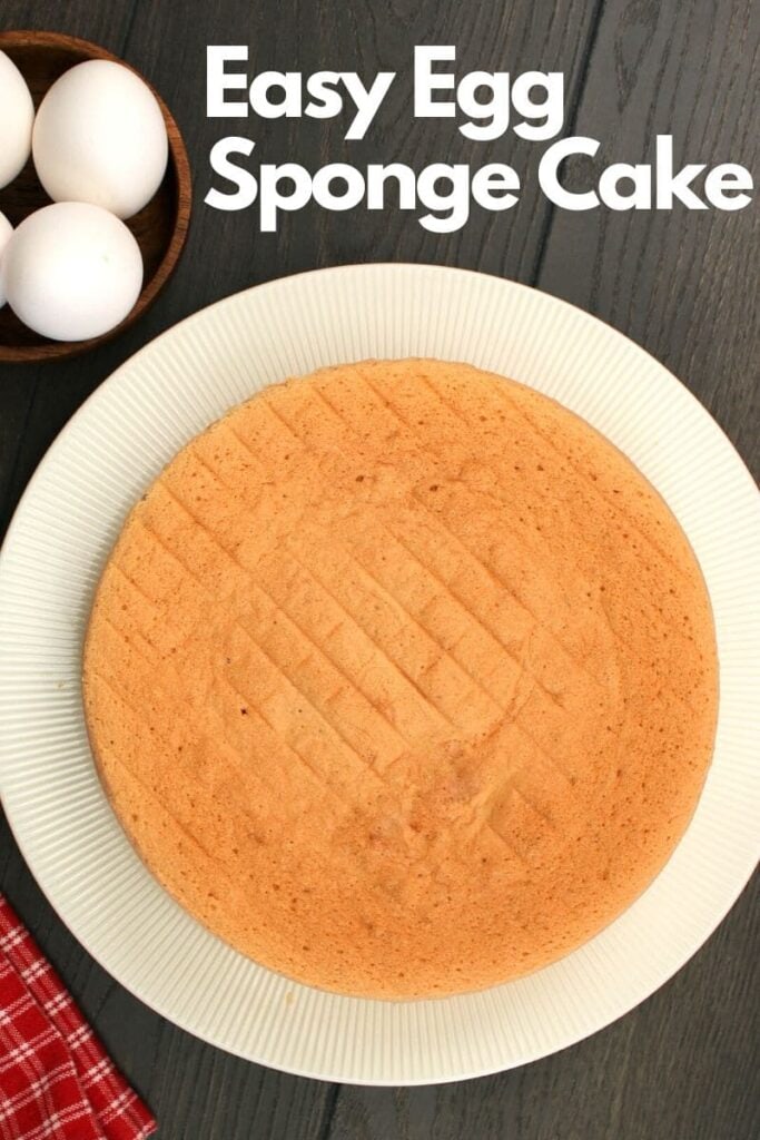 Sponge cake in a white plate
